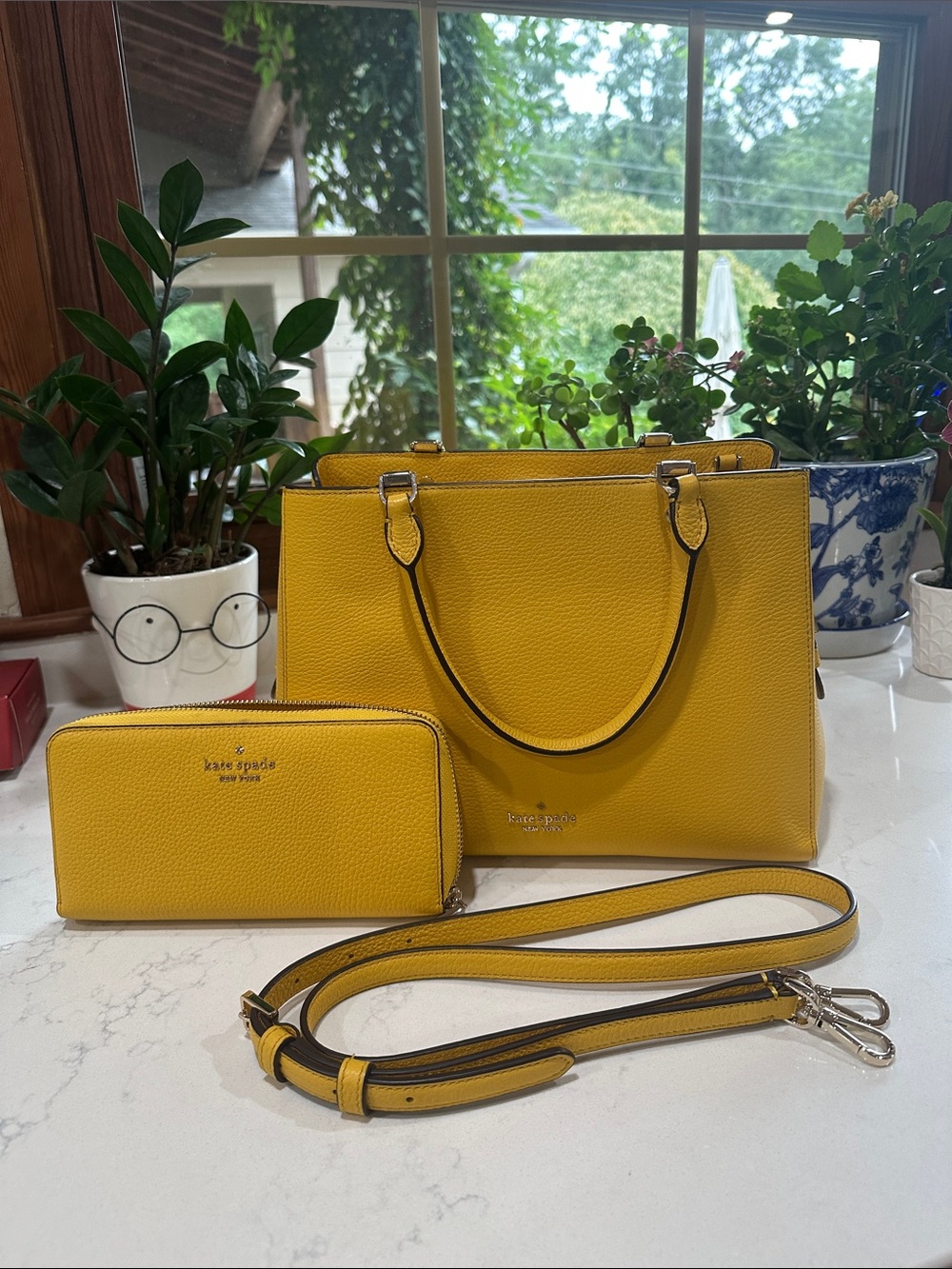 kate spade Yellow with matching purse and carry strap